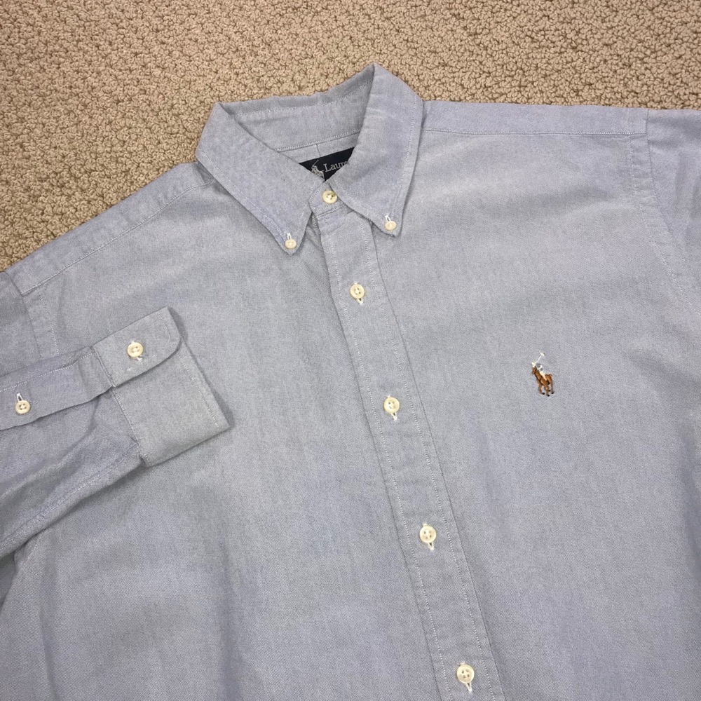 Ralph Lauren Yarmouth Light Blue Oxford Shirt Mens 15.5 33 Cotton Button Down